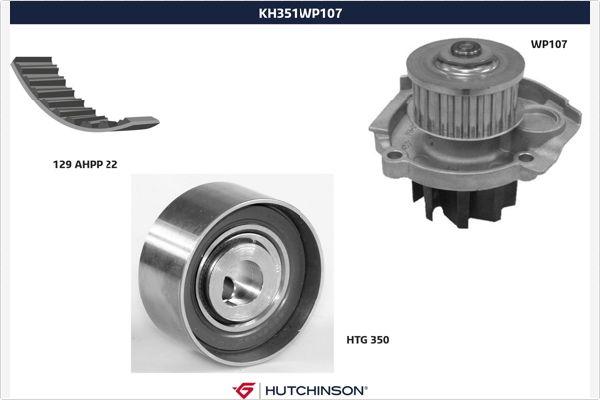 Hutchinson KH 351WP107 - Pompe à eau + kit de courroie de distribution droxauto.com