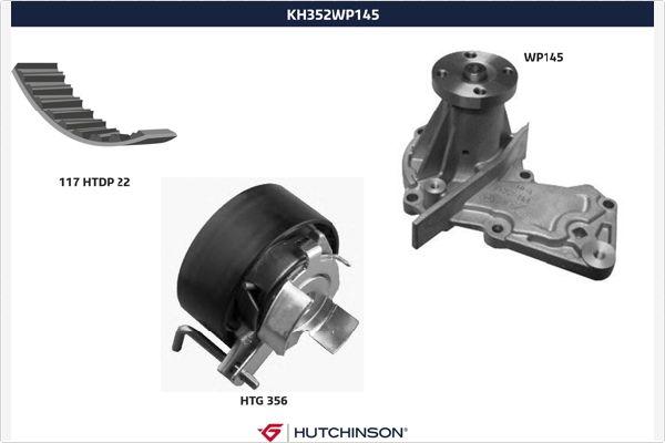 Hutchinson KH 352WP145 - Pompe à eau + kit de courroie de distribution droxauto.com
