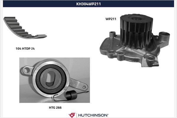 Hutchinson KH 304WP211 - Pompe à eau + kit de courroie de distribution droxauto.com