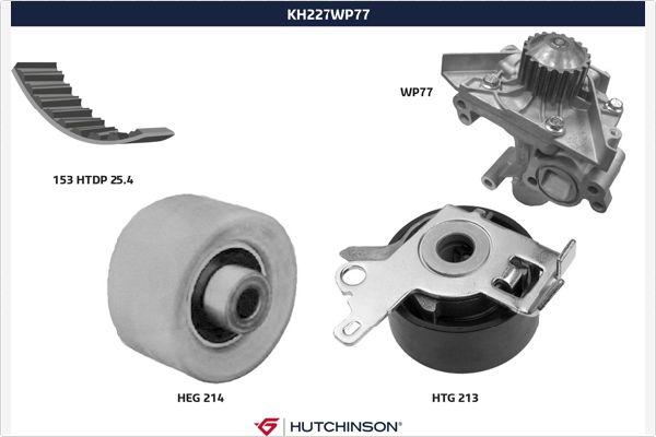 Hutchinson KH 227WP77 - Pompe à eau + kit de courroie de distribution droxauto.com