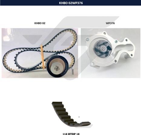 Hutchinson KHBO 02WP376 - Pompe à eau + kit de courroie de distribution droxauto.com