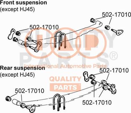 IAP QUALITY PARTS 502-17010 - Coussinet de palier, ressort à lames droxauto.com