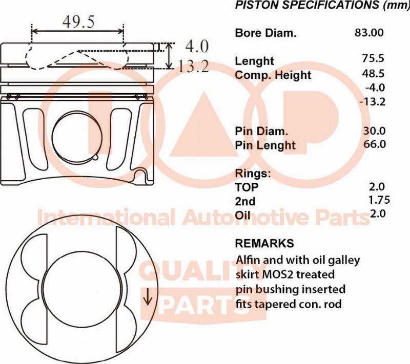 IAP QUALITY PARTS 100-54010 - Piston droxauto.com