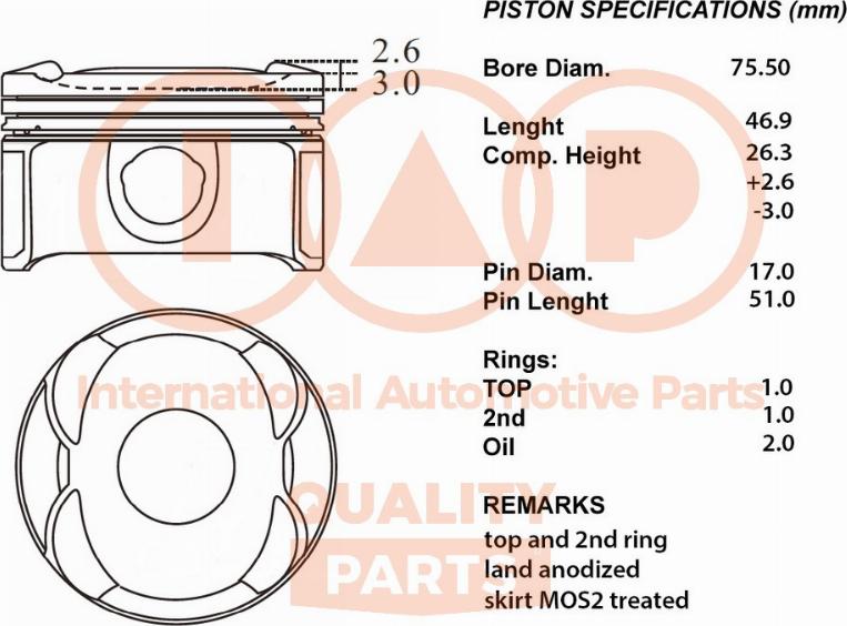 IAP QUALITY PARTS 100-52021 - Piston droxauto.com