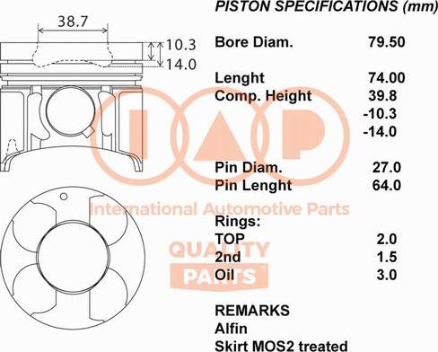 IAP QUALITY PARTS 100-09045 - Piston droxauto.com