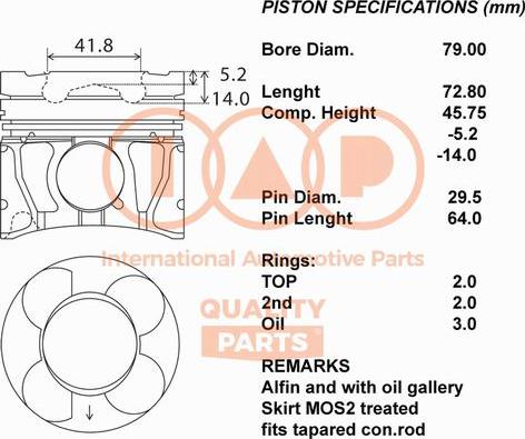 IAP QUALITY PARTS 100-09140 - Piston droxauto.com