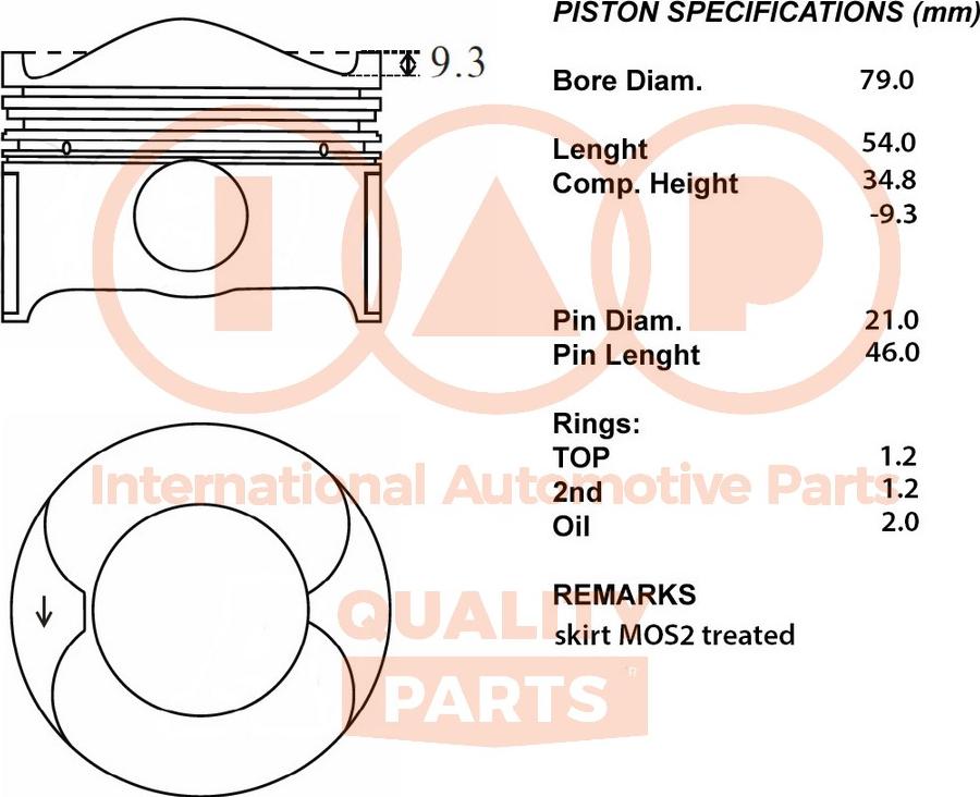 IAP QUALITY PARTS 100-04040 - Piston droxauto.com