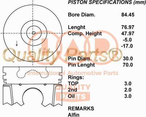 IAP QUALITY PARTS 100-06064 - Piston droxauto.com