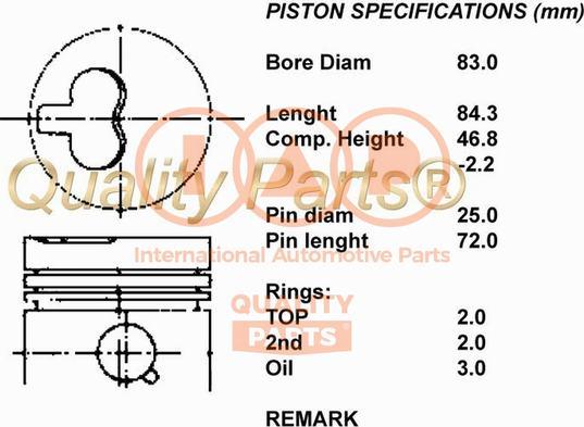 IAP QUALITY PARTS 100-16054 - Piston droxauto.com