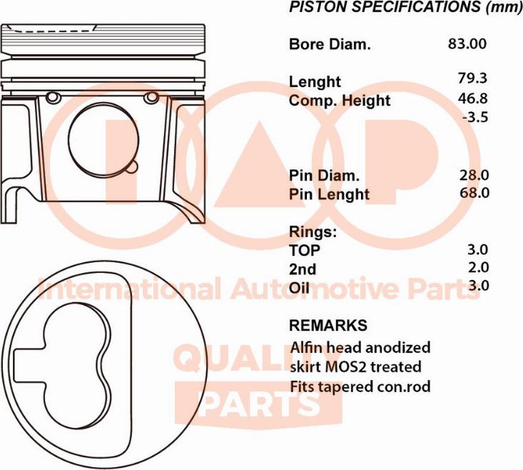 IAP QUALITY PARTS 100-16056 - Piston droxauto.com