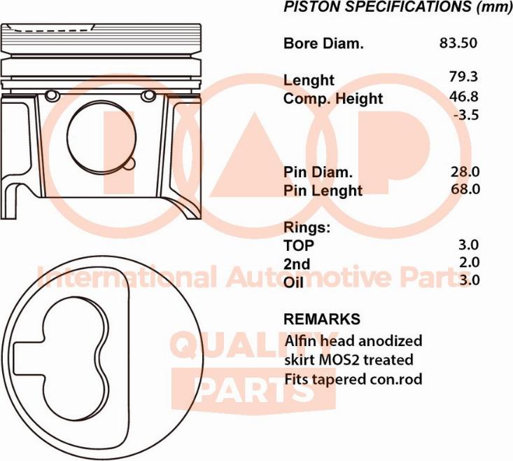 IAP QUALITY PARTS 100-16057 - Piston droxauto.com