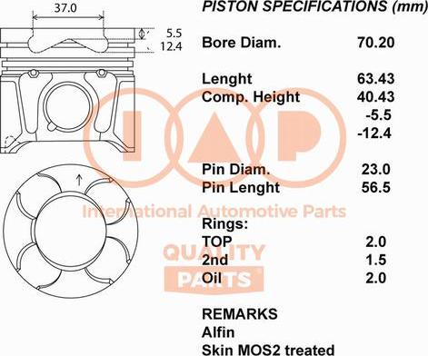 IAP QUALITY PARTS 100-16079 - Piston droxauto.com