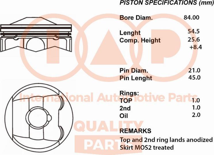 IAP QUALITY PARTS 100-11113 - Piston droxauto.com