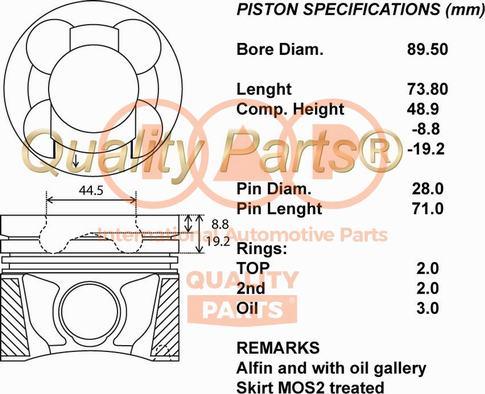 IAP QUALITY PARTS 100-13153 - Piston droxauto.com