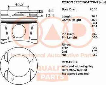 IAP QUALITY PARTS 100-13115 - Piston droxauto.com