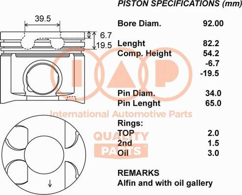 IAP QUALITY PARTS 100-17156 - Piston droxauto.com
