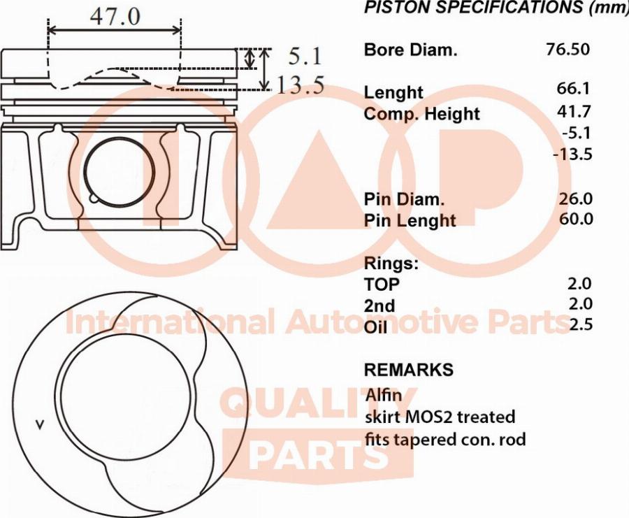 IAP QUALITY PARTS 100-29053 - Piston droxauto.com