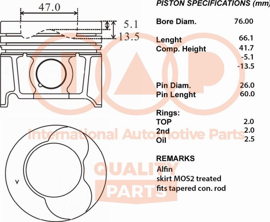 IAP QUALITY PARTS 100-29052 - Piston droxauto.com