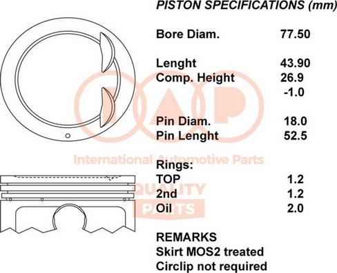 IAP QUALITY PARTS 100-21103 - Piston droxauto.com