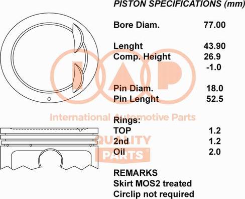 IAP QUALITY PARTS 100-21102 - Piston droxauto.com