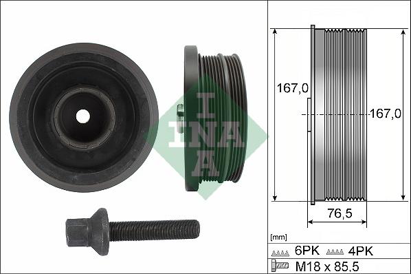 INA 544 0082 20 - Poulie, vilebrequin droxauto.com