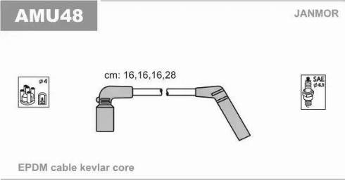 Janmor AMU48 - Kit de câbles d'allumage droxauto.com