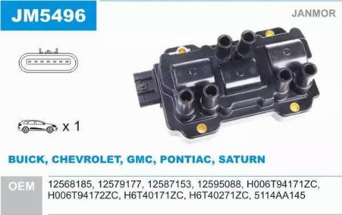 Janmor JM5496 - Bobine d'allumage droxauto.com