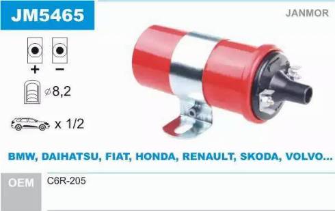 Janmor JM5465 - Bobine d'allumage droxauto.com