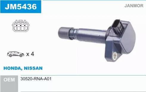 Janmor JM5436 - Bobine d'allumage droxauto.com