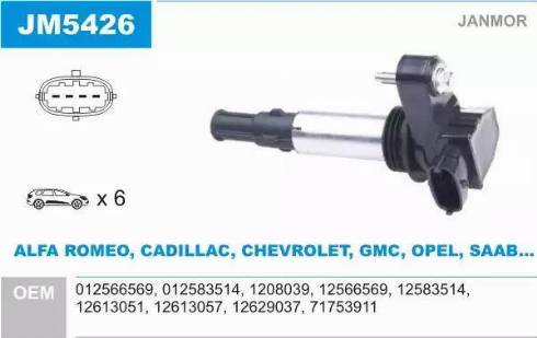 Janmor JM5426 - Bobine d'allumage droxauto.com