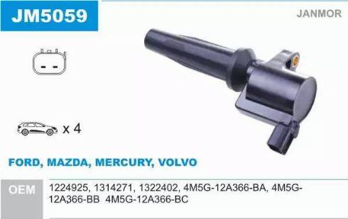 Janmor JM5059 - Bobine d'allumage droxauto.com
