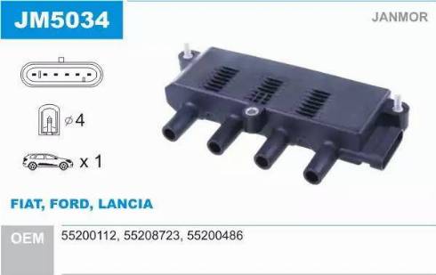 Janmor JM5034 - Bobine d'allumage droxauto.com
