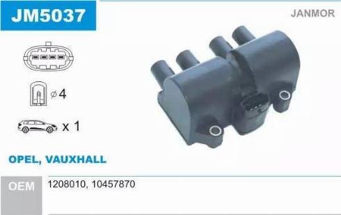 Janmor JM5037 - Bobine d'allumage droxauto.com