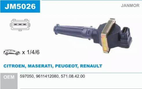 Janmor JM5026 - Bobine d'allumage droxauto.com