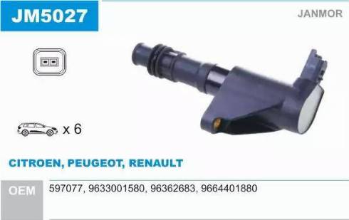 Janmor JM5027 - Bobine d'allumage droxauto.com