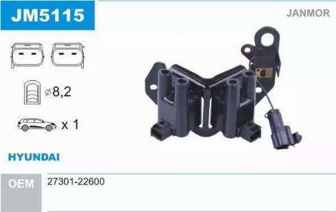 Janmor JM5115 - Bobine d'allumage droxauto.com