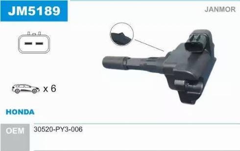 Janmor JM5189 - Bobine d'allumage droxauto.com