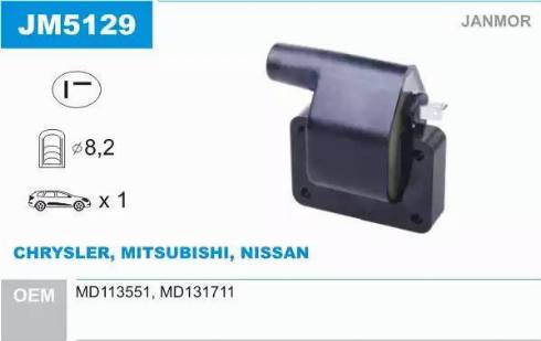 Janmor JM5129 - Bobine d'allumage droxauto.com