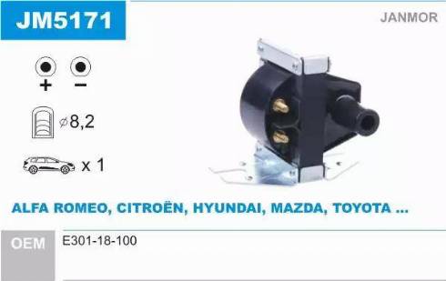 Janmor JM5171 - Bobine d'allumage droxauto.com