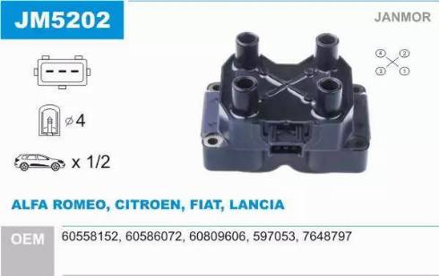 Janmor JM5202 - Bobine d'allumage droxauto.com