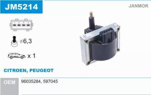 Janmor JM5214 - Bobine d'allumage droxauto.com