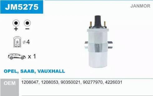 Janmor JM5275 - Bobine d'allumage droxauto.com