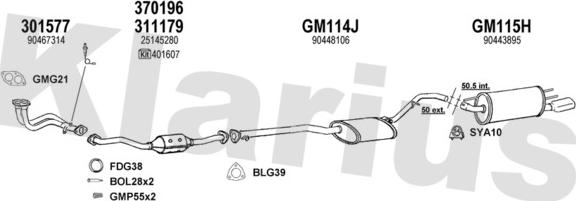 Klarius 391134U - Échappement droxauto.com