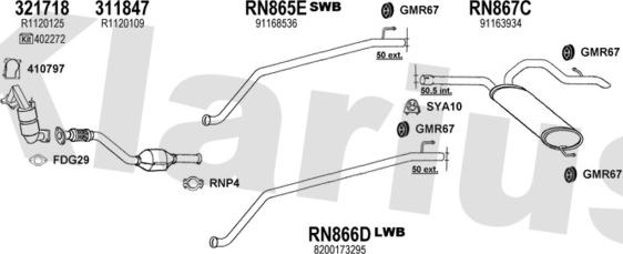 Klarius 391384U - Échappement droxauto.com