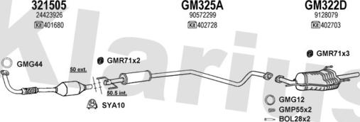 Klarius 391215U - Échappement droxauto.com
