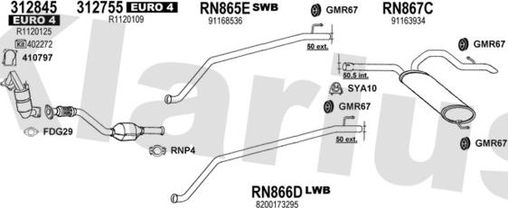 Klarius 392141U - Échappement droxauto.com