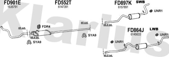 Klarius 361076U - Échappement droxauto.com