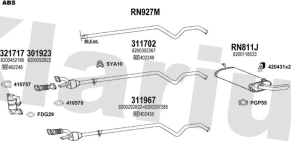 Klarius 720934U - Échappement droxauto.com