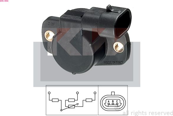 KW 495 094 - Capteur, position du papillon droxauto.com