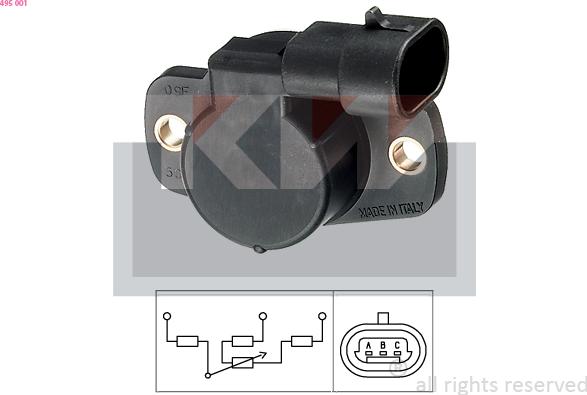KW 495 001 - Capteur, position du papillon droxauto.com
